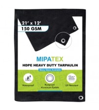 Mipatex Tarpaulin / Tirpal 21 Feet x 12 Feet 150 GSM (Black)